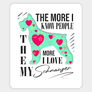 Schnauzer Lover hearts Design Magnet